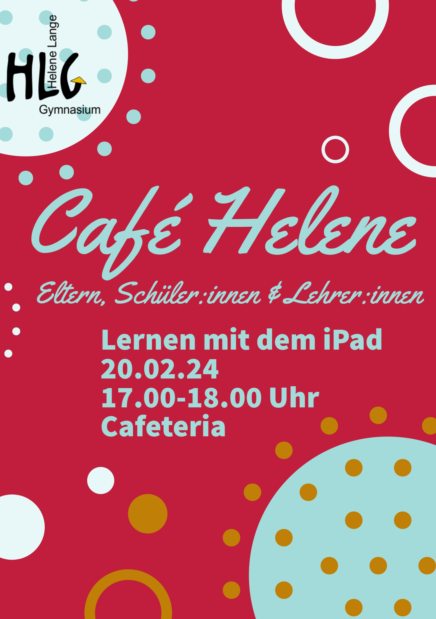 Einladung zum Café Helene zum Thema “lernen mit dem iPad” am 20.02.2024
